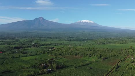 A-beautiful-aerial-drone-view-of-Africas-tallest-Mountain,-Mt