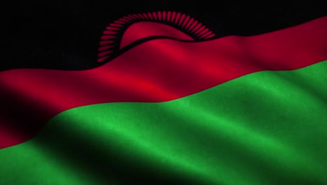 malawi flag waving in the wind. national flag of malawi. sign of malawi seamless loop animation. 4k