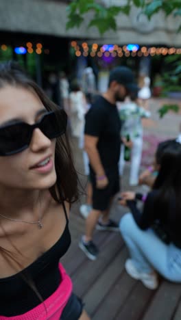 woman at a summer outdoor event