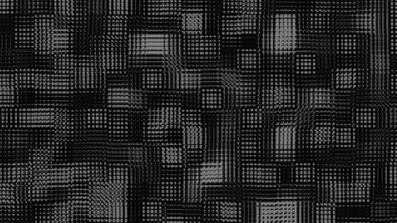 Black and white mirror background with moving square lights