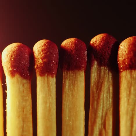 Macro-Shot-Of-Matches-Being-Set-Alight-