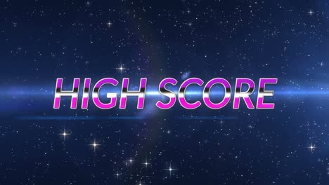 animation of high score text and spots on black background
