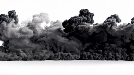a large cloud of smoke is billowing out of a fire. the smoke is thick and dark, creating a sense of danger and chaos. the image conveys the destructive power of fire