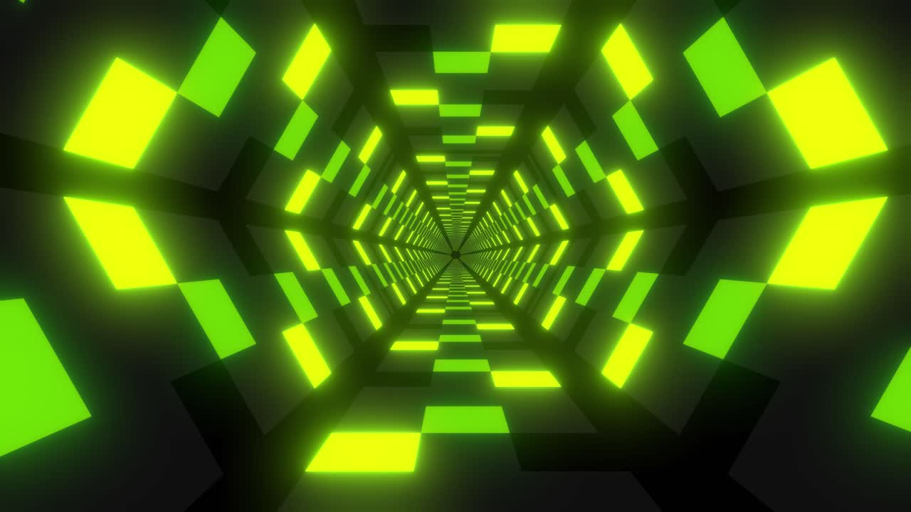 túnel verde de neón