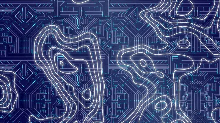 Animation of isohypses over integrated circuit