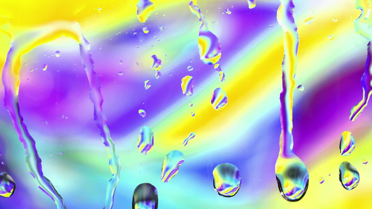 비방울이 창문 아래로 흘러내리고