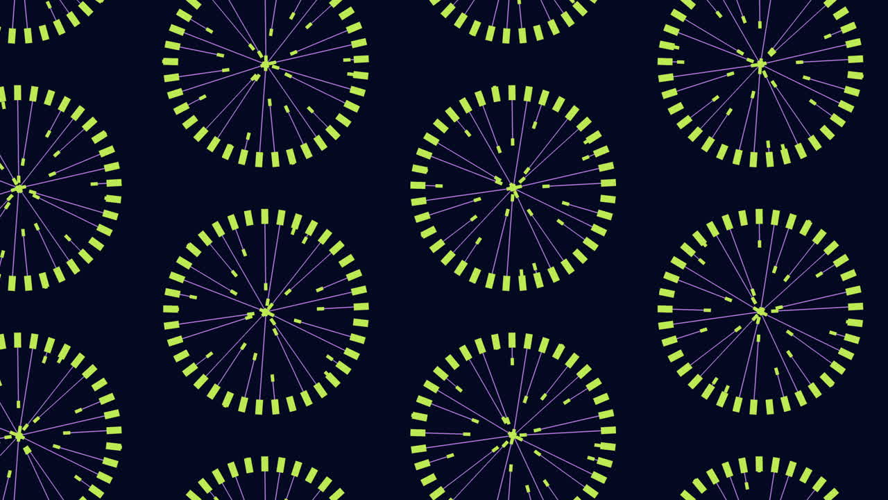 círculos vívidos en espiral dinámicos sobre un fondo azul oscuro