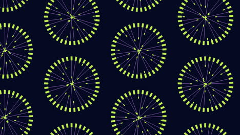 círculos vívidos en espiral dinámicos sobre un fondo azul oscuro