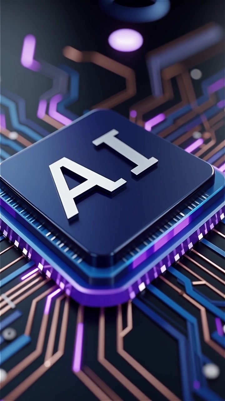 Futuristic AI Chip Motherboard Technology Background