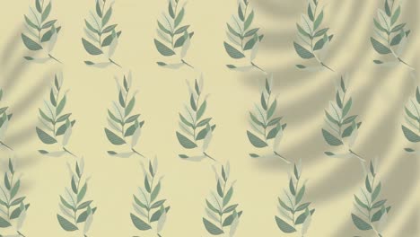 Animation-of-rows-of-floral-pattern-on-yellow-background