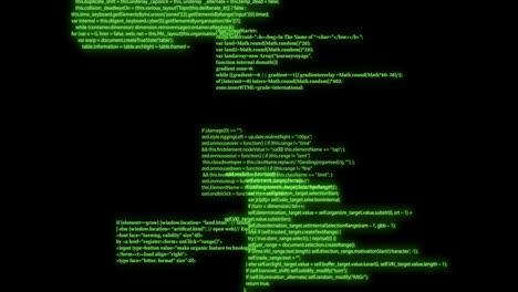 animation of green data processing on black background