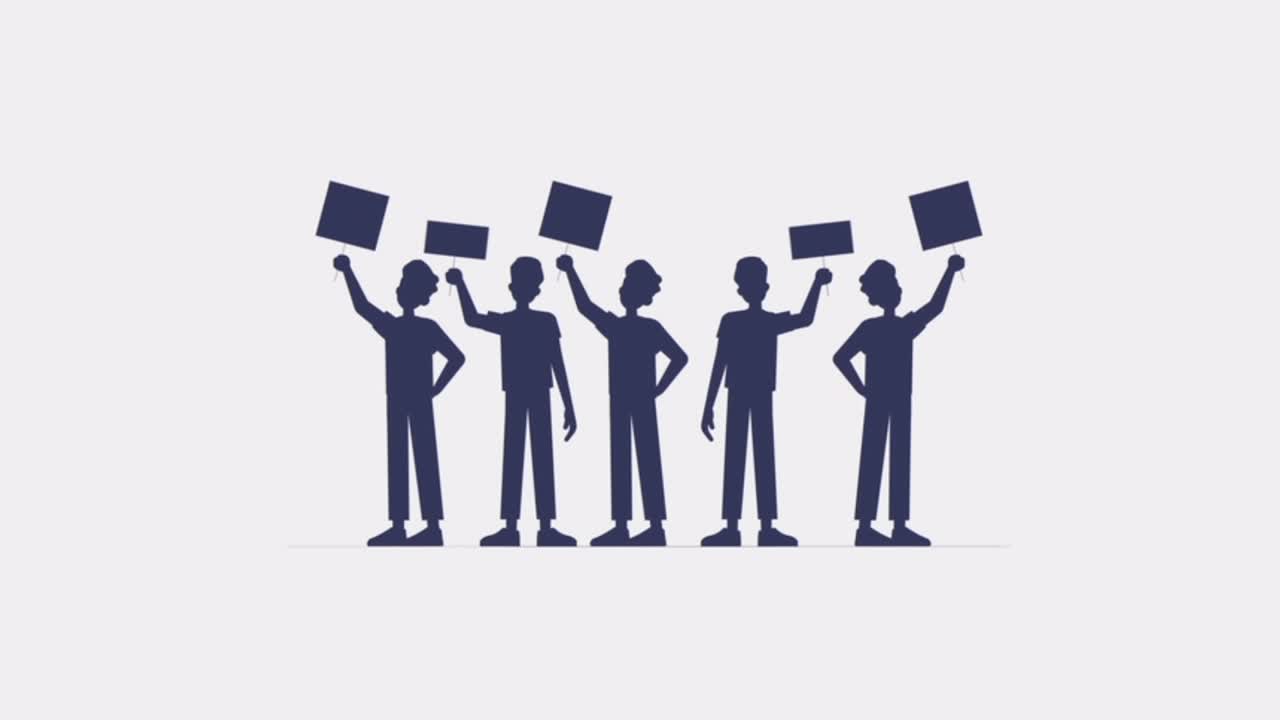 Protest against government, men fighting for rights.