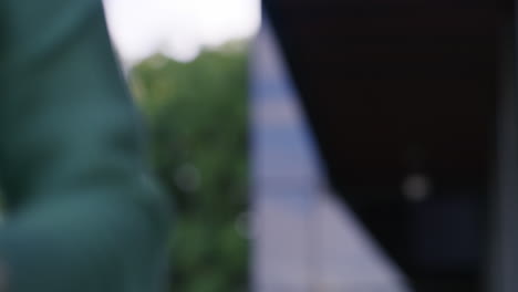 businesswoman on phone call in urban setting