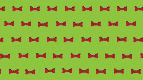 animation of bow ties floating over green background