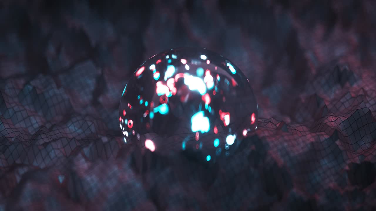 esfera y estructura de conexión de red bucle sin costuras animación de renderización 3d