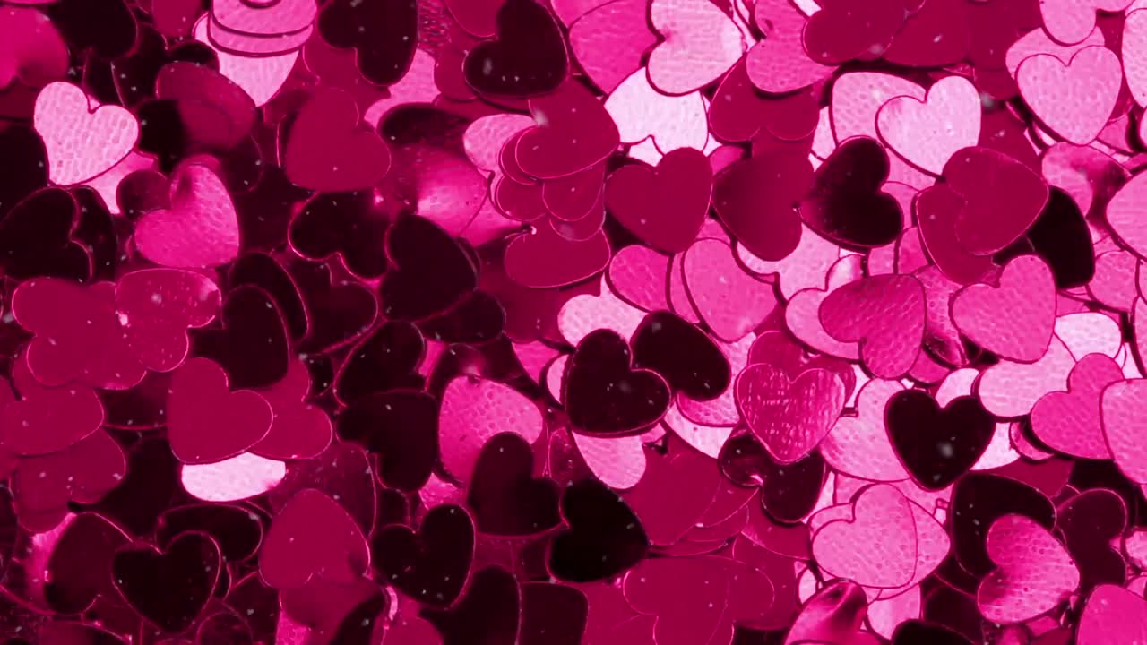 animación de corazones rosados parpadeantes y relucientes