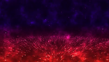 abstract purple and red background with animated light particles in space