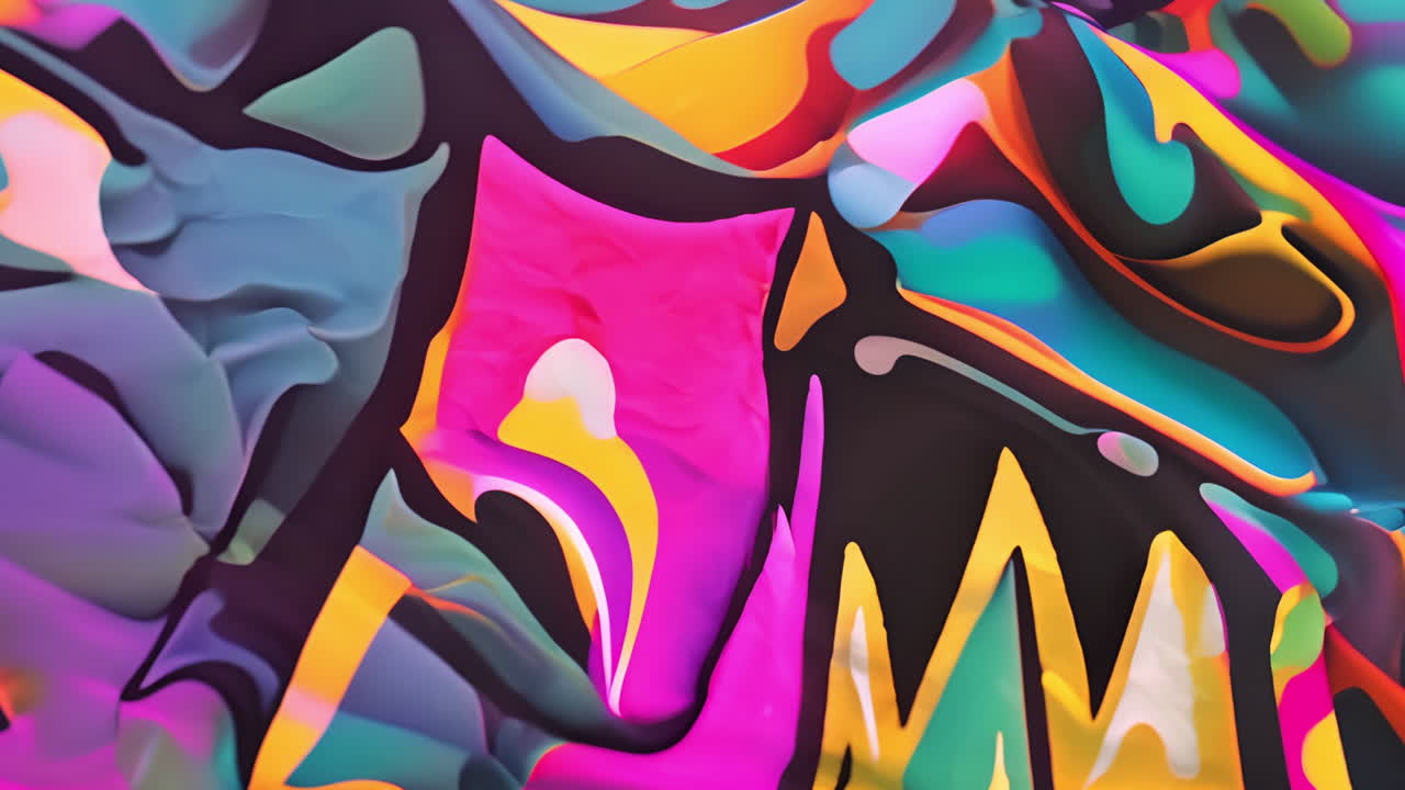 Colorful abstract shapes and patterns animation with vibrant hues and fluid forms