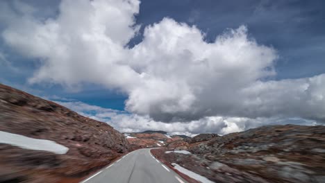 a drive on aurlandsfjellet road in norway