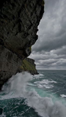dramatic coastline with powerful waves