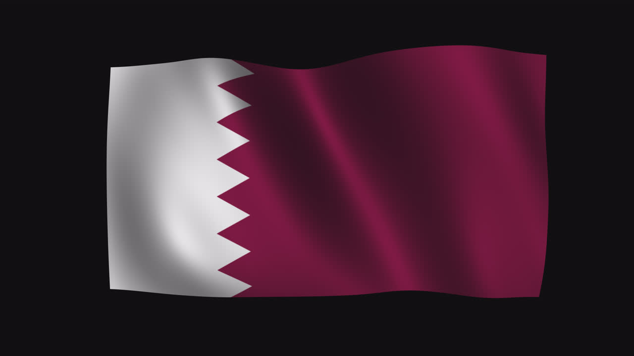 Bandiera del Qatar che sventola su sfondo nero