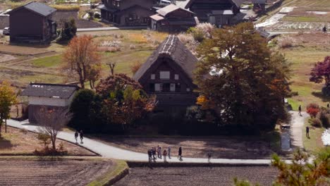 A-view-of-an-old-house-in-Shirakawago,-an-old-town-in-Japan