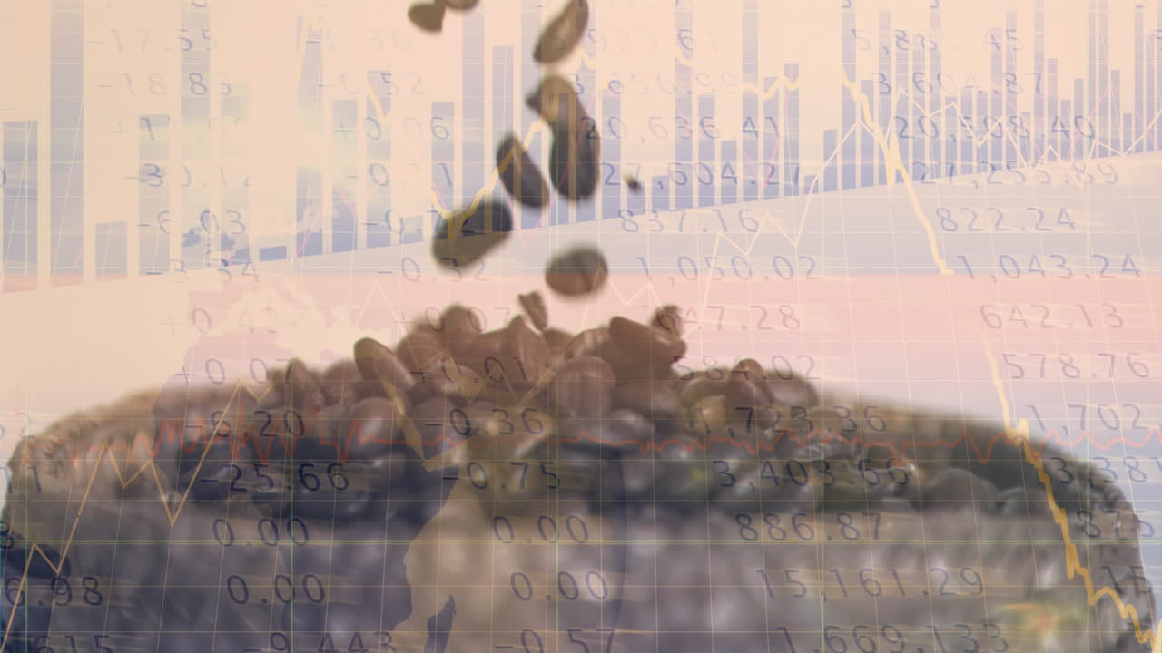 커피  ⁇ 의 추락에 대한 통계 및 금융 데이터 처리의 애니메이션