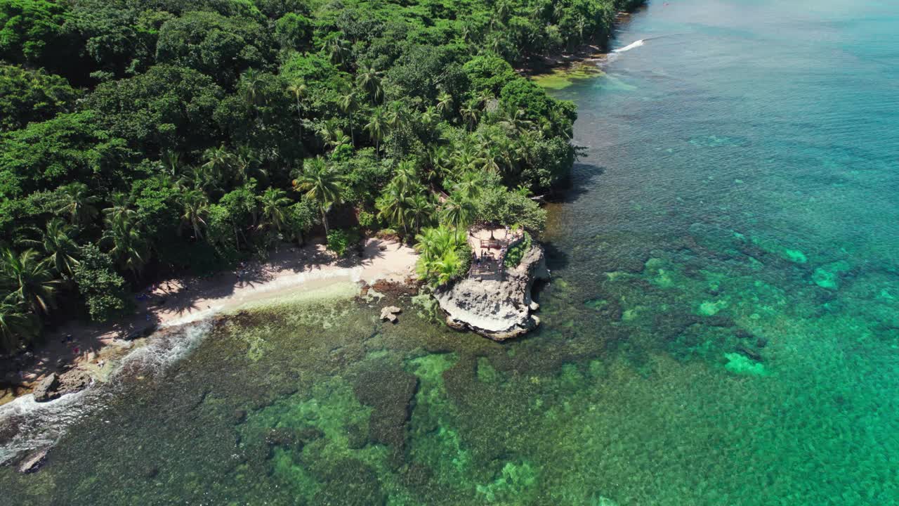 Orbit shot of Tropical beach in Costa Rica