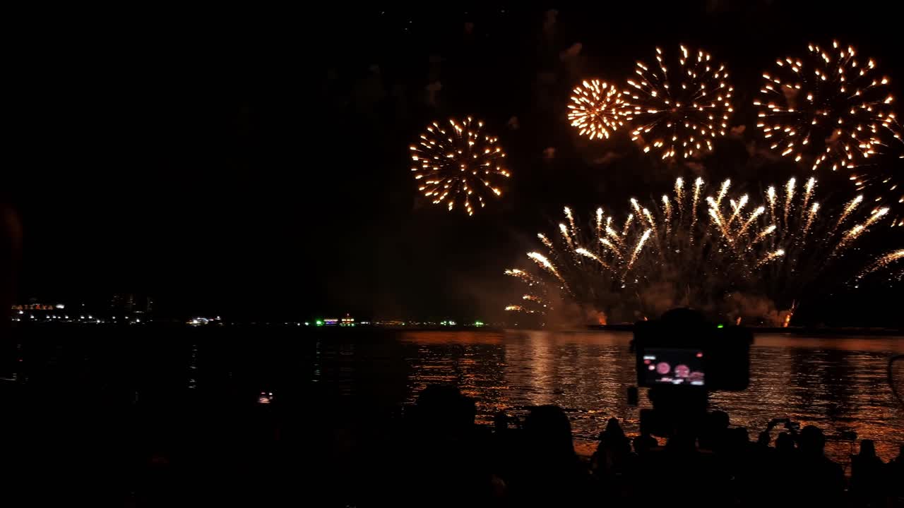 Records of a large fireworks festival during the end of the year ...