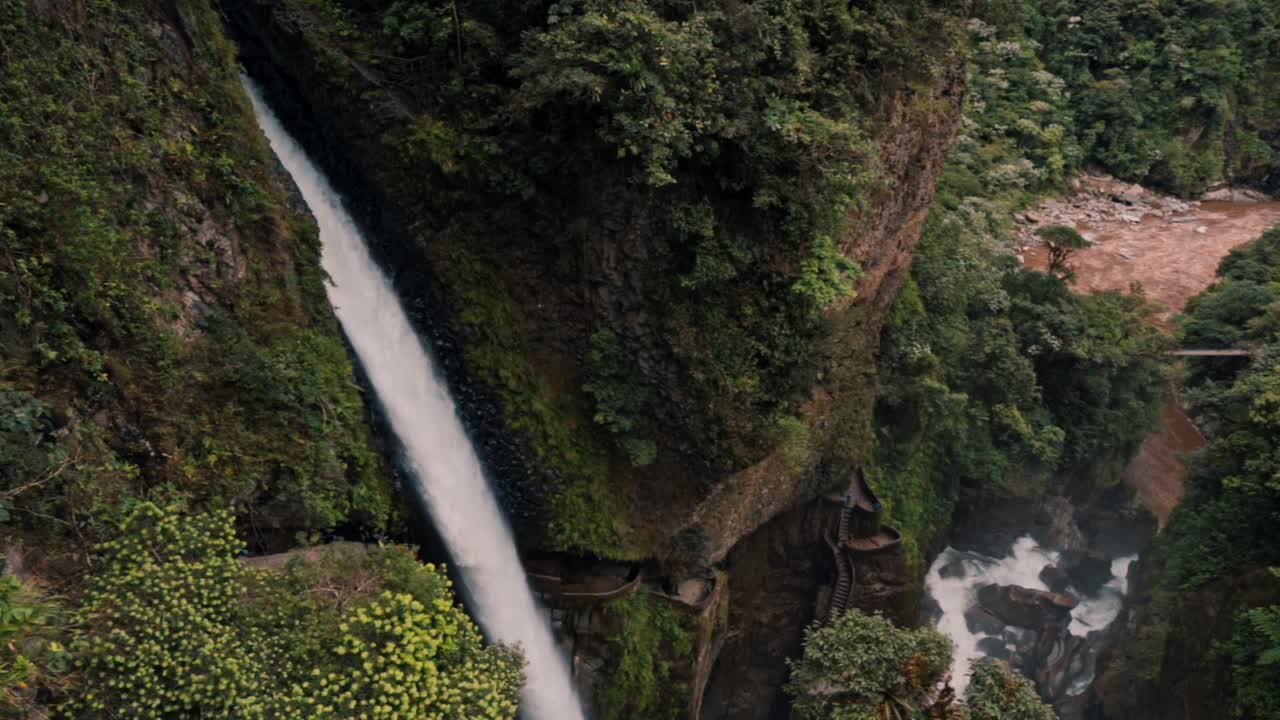 El Pailón del Diablo waterfall in Baños, Ecuador