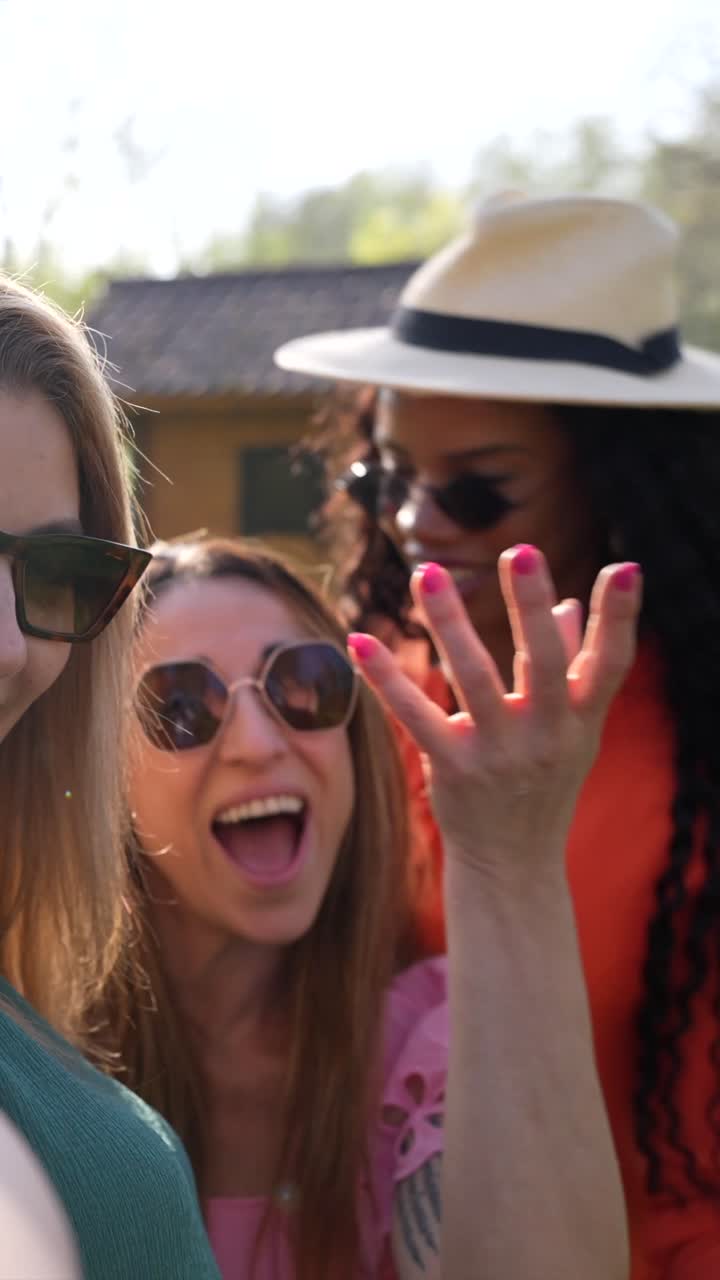 Women smiling outdoors