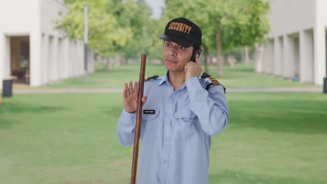 Angry-Indian-security-guard-shouting-on-someone-on-call