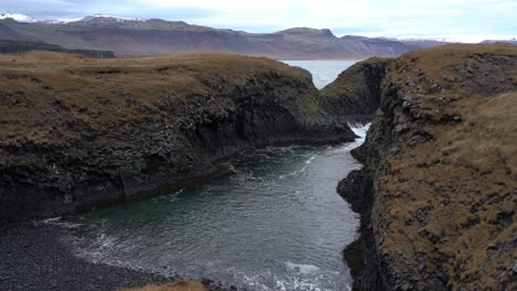 basalt cliffs at arnarstapi on the snaefellsnes peninsula