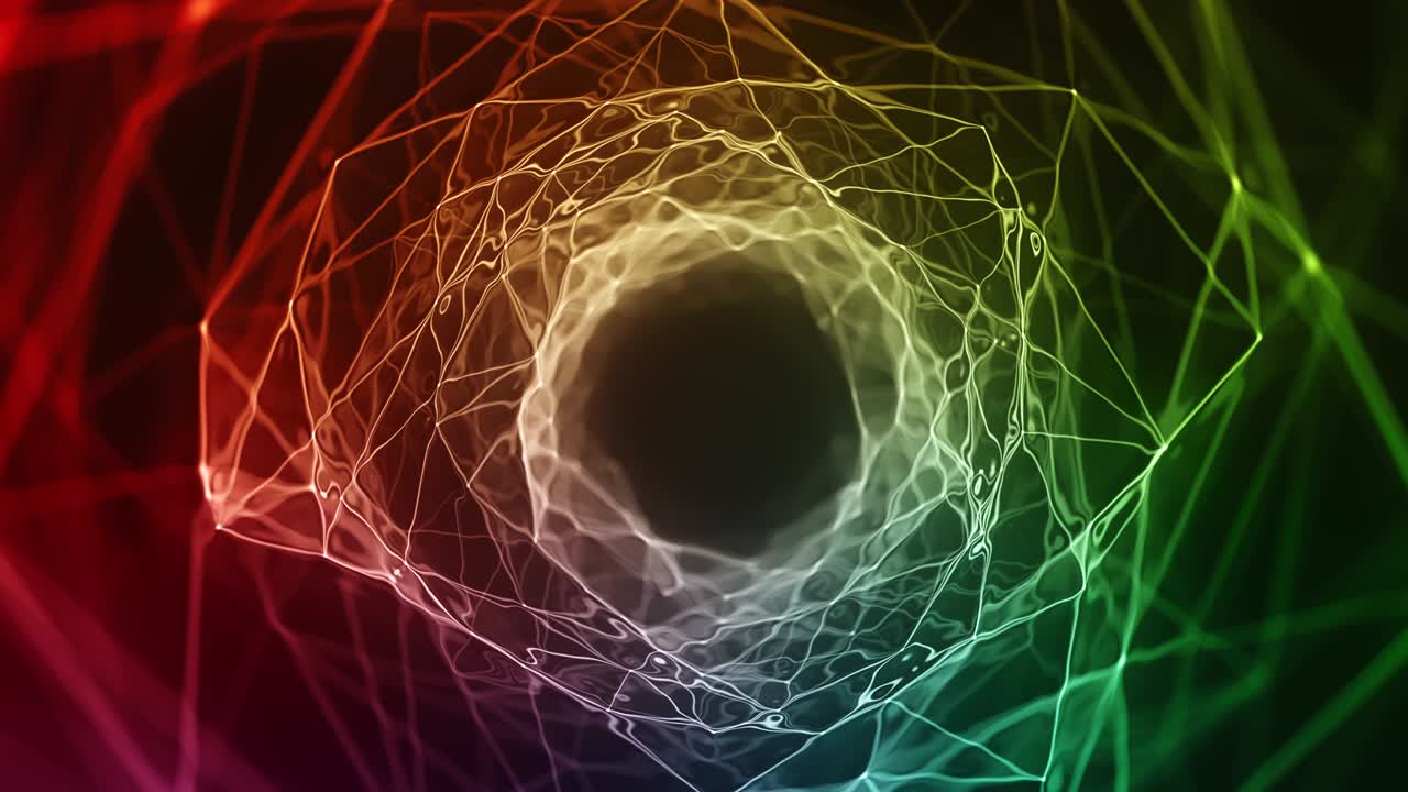 túnel abstracto con formas animación de bucle colorido