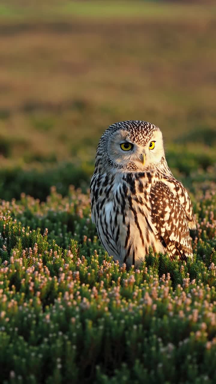 Spotted owl perched in lush greenery, blending with the natural environment