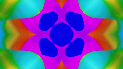 estructuras 3d simétricas abstractas como el caleidoscopio líquido en animación en bucle, gradientes de color suaves con brillo brillante. efecto caleidoscopia con ondas abstractas. hermoso patrón 3d abstracto bg. dof