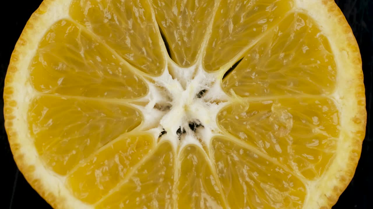 신선하고 맛있는 만다린 프의 로테이션, 클로즈업.