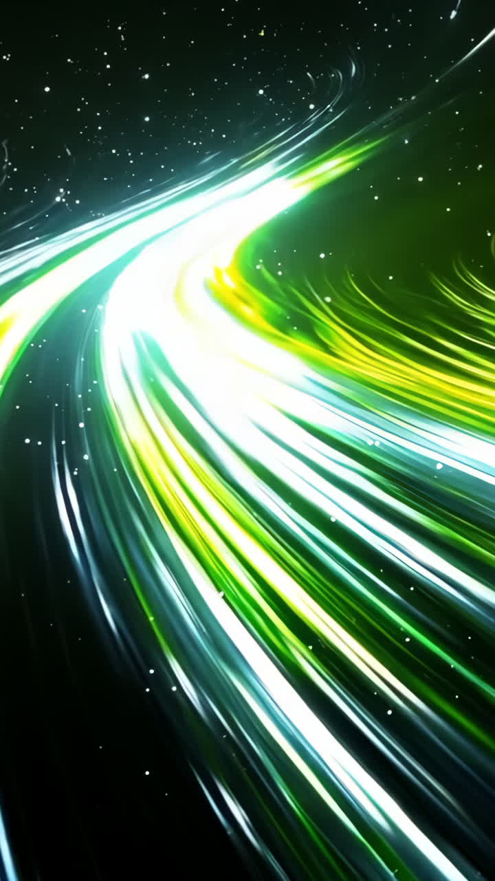 A green and white line that is curved and has a yellow stripe. The line is moving and he is in motion