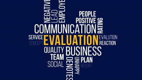 concepto de nube de palabras de evaluación.