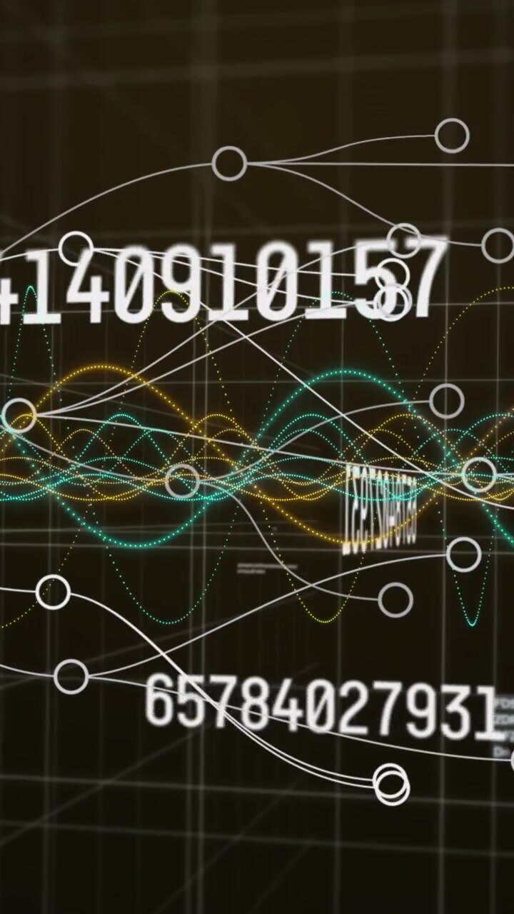 Animation of connections, numbers and data processing