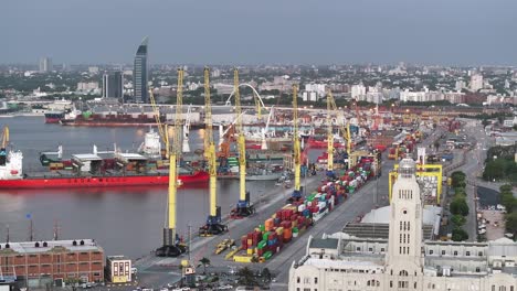 port with cranes and container ships