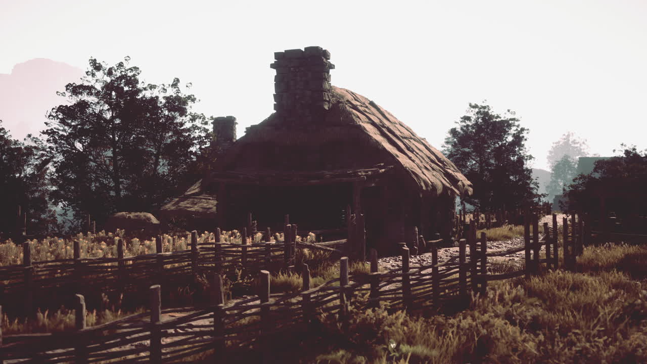 escena de un pueblo medieval