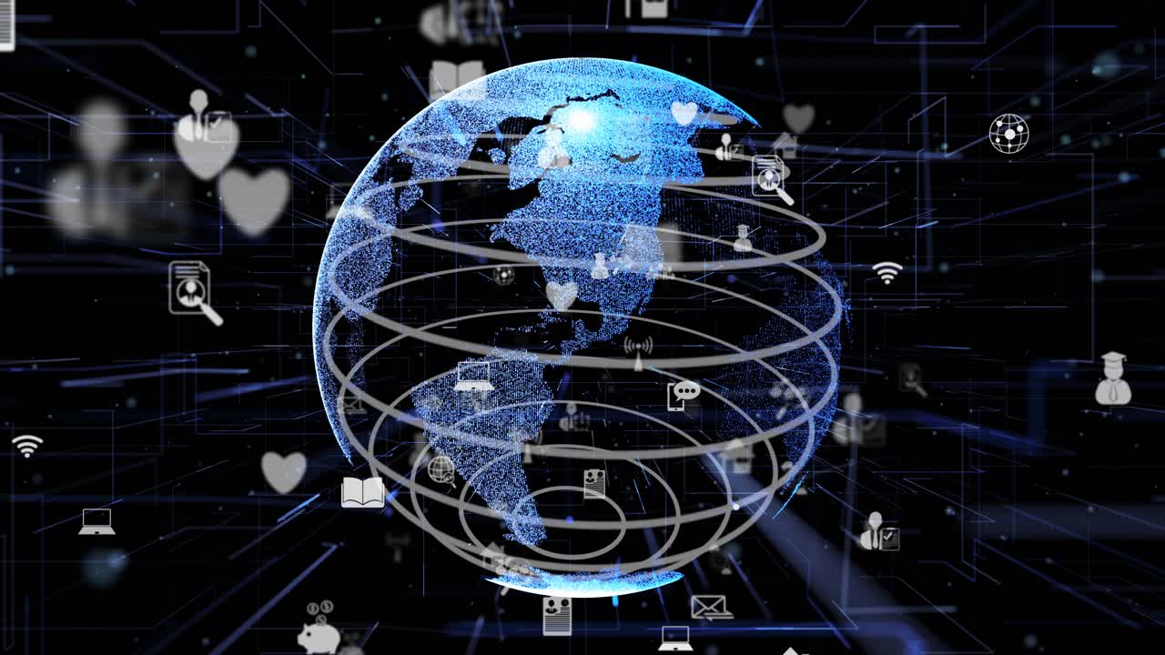 red de internet en línea futurista y concepto de internet de las cosas (iot)