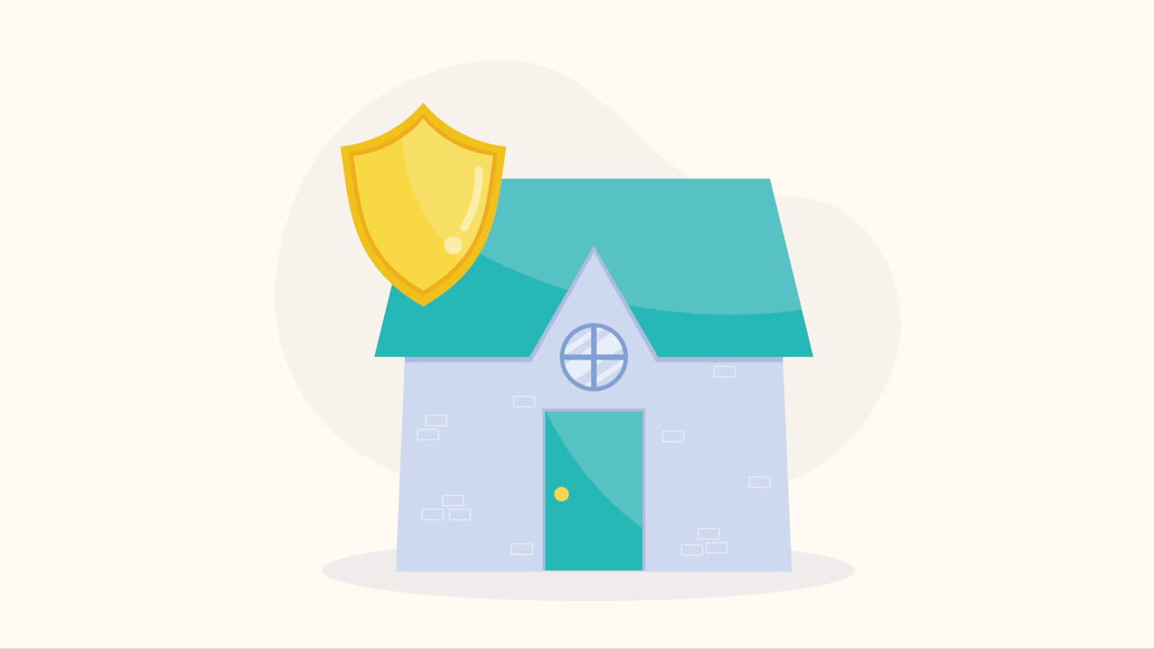 home with insurance service animation