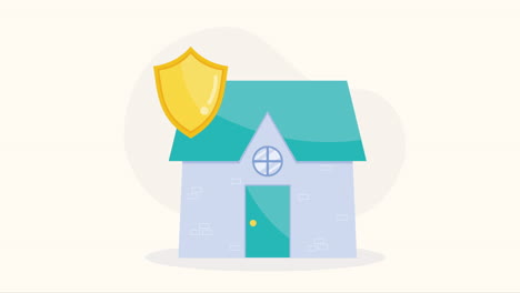 home with insurance service animation