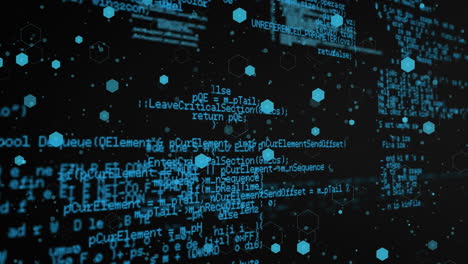 animación de iconos médicos y procesamiento de datos sobre fondo negro