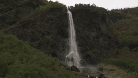 rjoandefossen waterfall in norway. steady footage