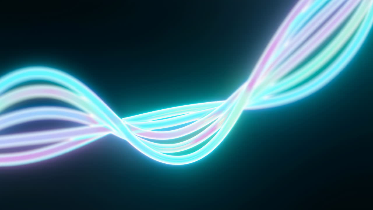 Flusso astratto dinamico di linee ondulate luminose
