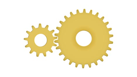 two gears front view seamless rotation. abstract working process. clockwork cogs machinery in motion. teamwork business and technology concept