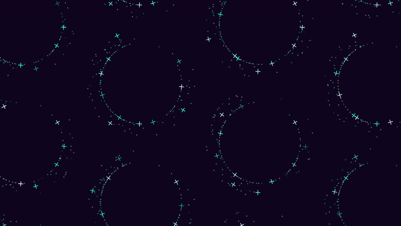 Green stars in a circular pattern on a black background